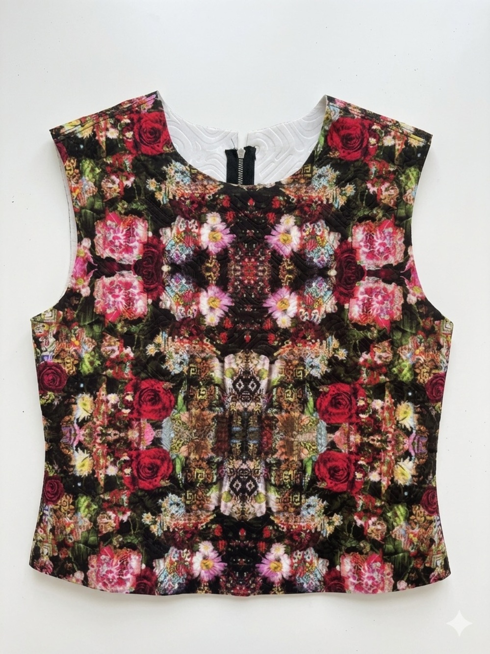 Multicolor Floral Photographic Print Tank w/Zipper Artsy, Eclectic XS/S